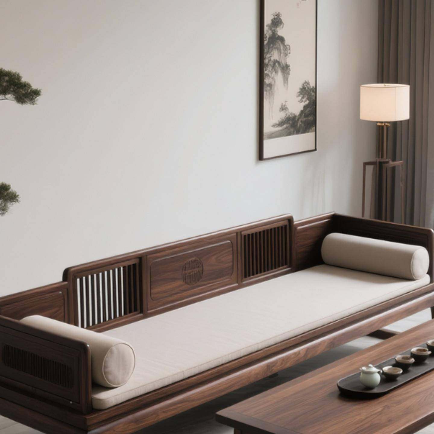 新中式罗实泡汉无品牌（床沙发茶桌椅组合北美黑胡桃木茶桌茶台酒,住宅家具,家用茶台/茶桌,淘宝优惠券,粉丝福利购,淘宝优惠卷