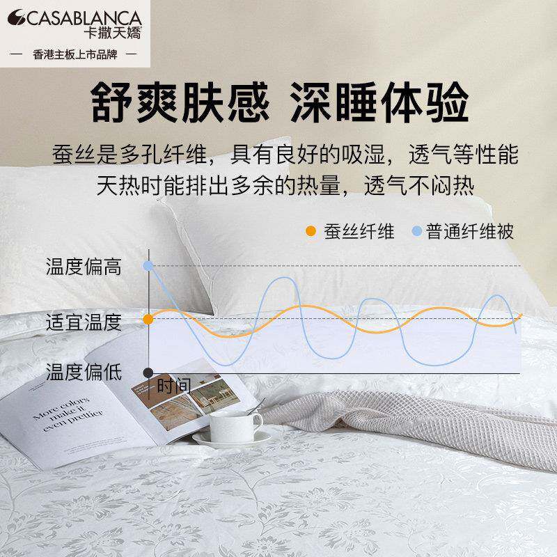 卡冬昀提花撒娇蚕丝被中长丝绵100%蚕丝冬被被被子天加厚芯用四季