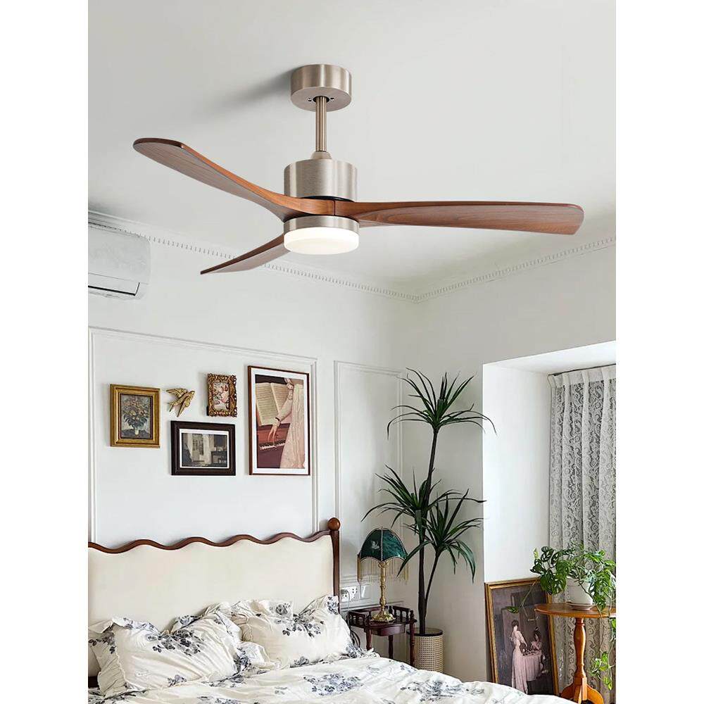 覆式古风扇灯吊胡桃色扇灯北欧客厅灯卧室灯木餐厅新中古铜BBD色