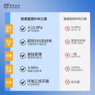 卫安轻柔透层气医医外科口罩一次性疗口罩三W3成用人独立包装白色