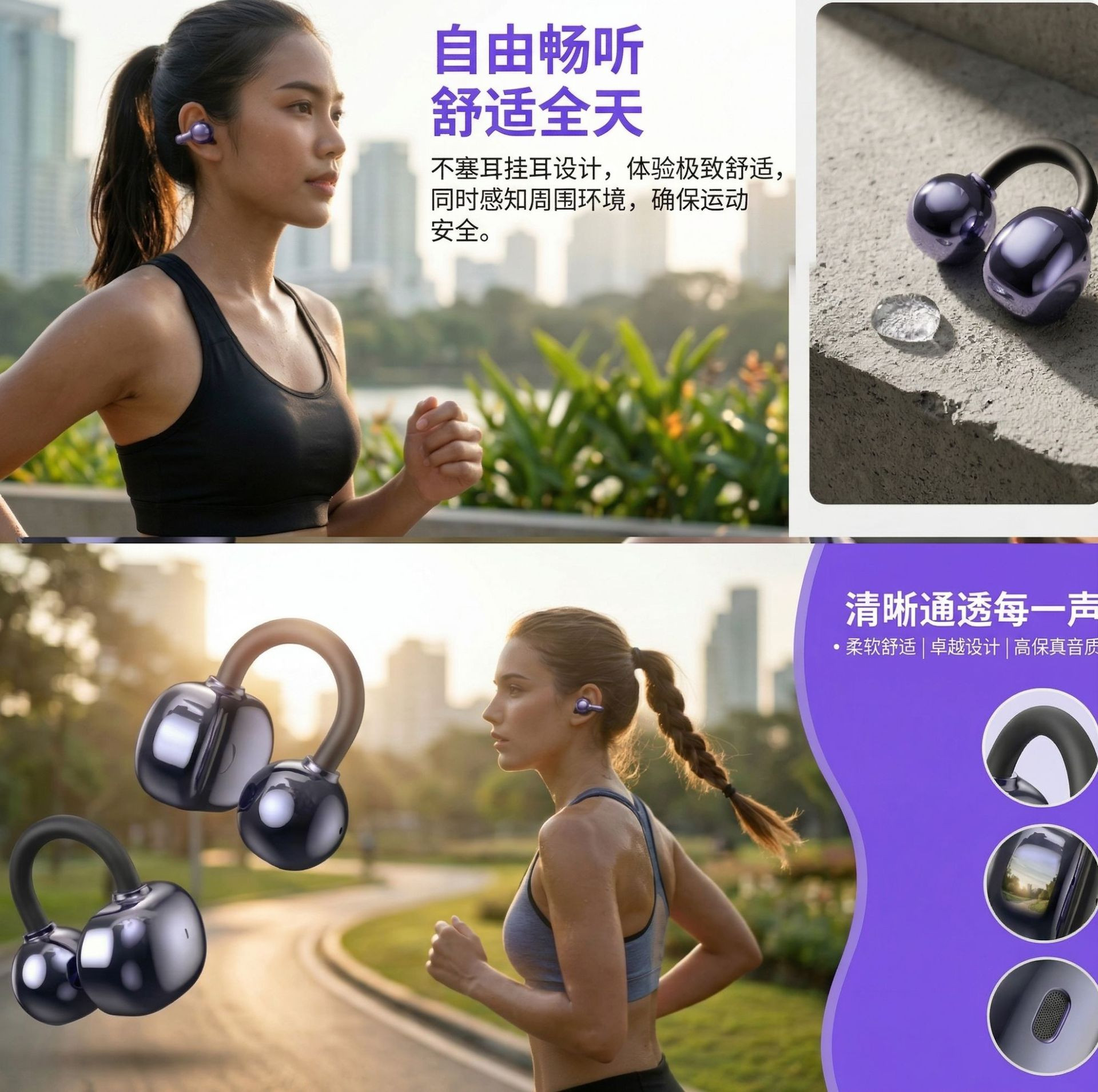 S19蓝牙耳机耳夹式不入耳杜比图片