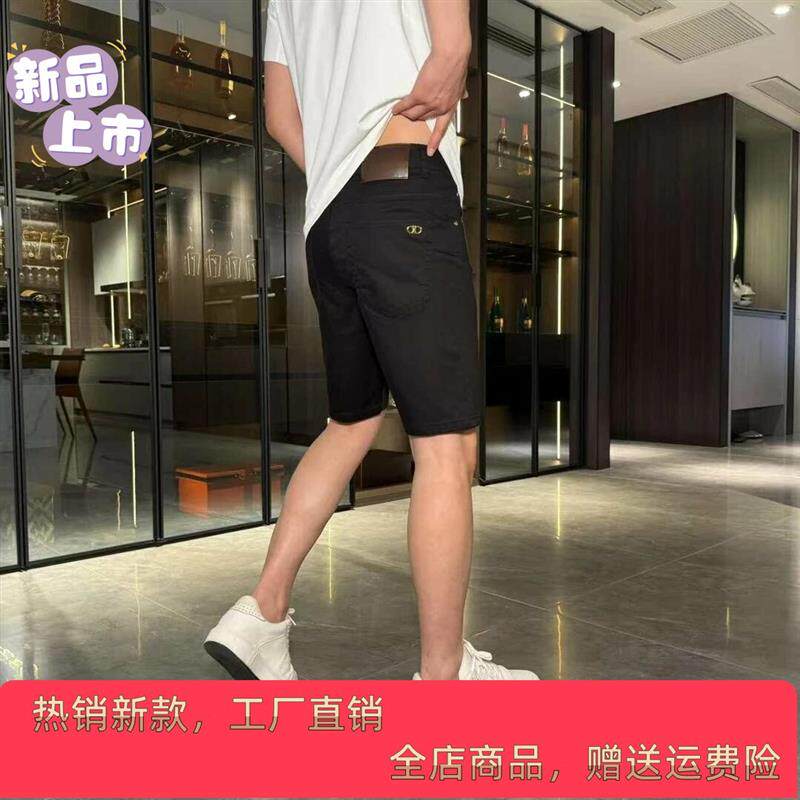 JIES轻奢男装2026夏季新款男士三防牛仔短裤时尚男士高弹五分裤