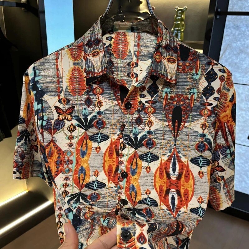 师凯服饰42026夏季专柜男款欧货短袖衬衫时尚高档百搭翻领高级感