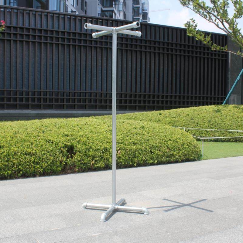 水管晾衣架置地多功能架镀锌钢管晾晒架阳台晒被子架落地单双杆架