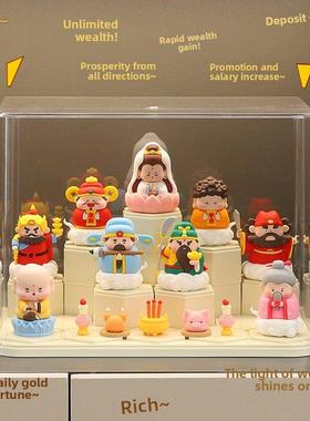 创意五路财神小神仙家居书柜桌面供奉摆件入户玄关装饰品布置礼品