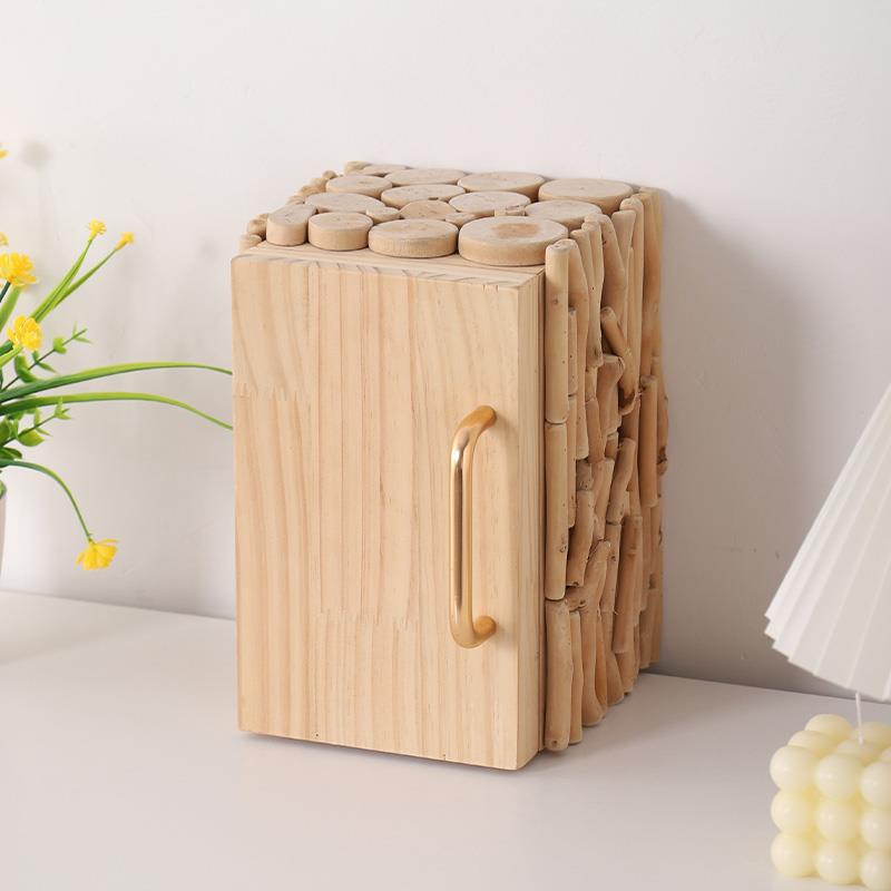 创意原木首饰收纳盒极简森系手饰送闺蜜礼实木珠宝盒多层首饰盒