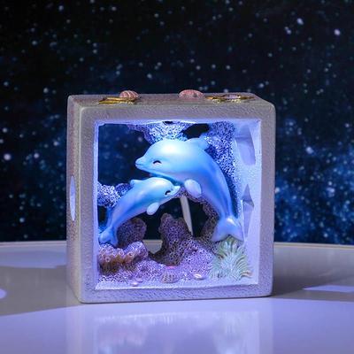 海豚小夜灯解压桌面摆件治愈系卧室装饰品生日礼物男生实用高级感