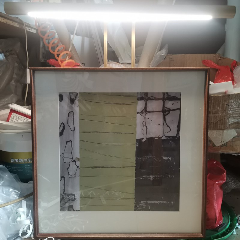 轻奢样板间挂画金属杆客厅书房玄关装饰画抽象复古墙面立体装置画图片