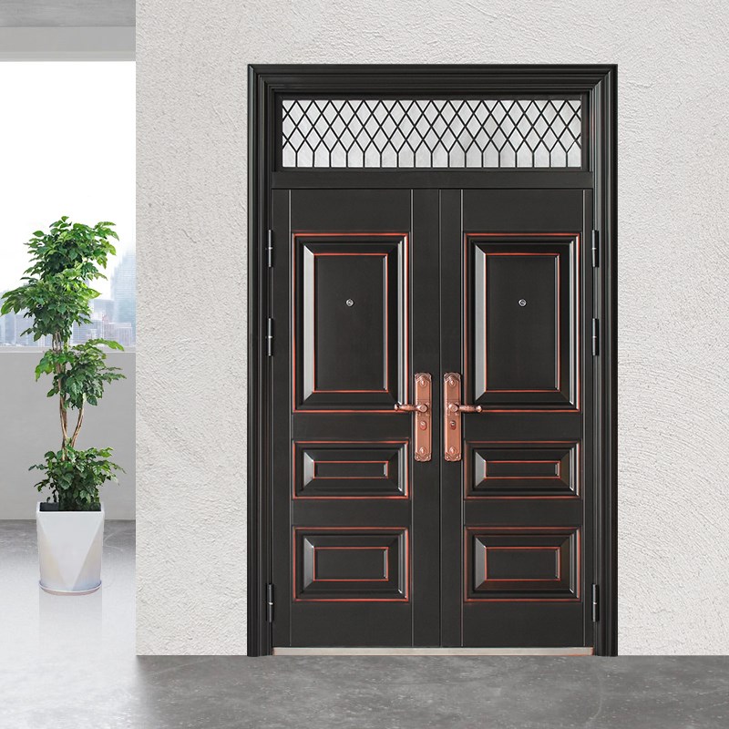 防盗门带气窗家用室外通风农村别墅大门对子母门进户入户门