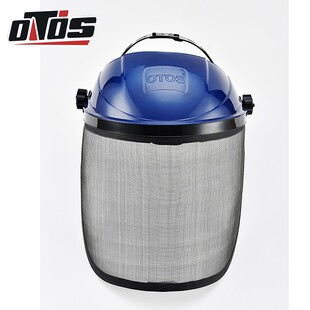 欧特仕 丝网防护面罩 头戴园艺割草防飞溅铁木屑锯末园林铁网面具