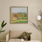 上品印画 饰画墙壁画墙画框 沙发背景墙客厅挂画装 村庄和山脉 欧式