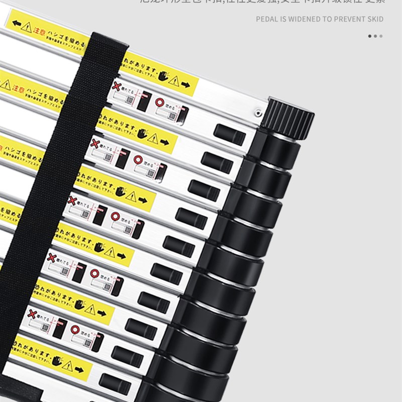 欧恒诺加厚铝合金8米一字折叠直梯伸缩梯便携工程梯升降梯家用梯