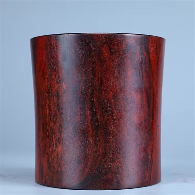 小叶紫檀笔筒原木复古毛笔筒办公桌中式文房四宝红木雕刻书房礼品