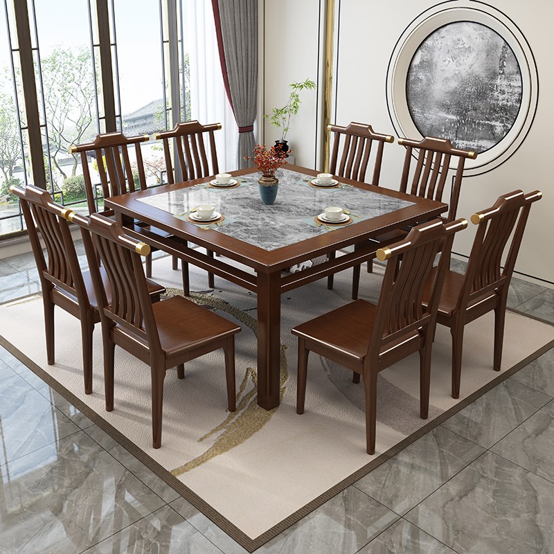 中式全实木八仙桌四方桌茶馆茶桌棋牌桌打牌原木正方形餐桌椅