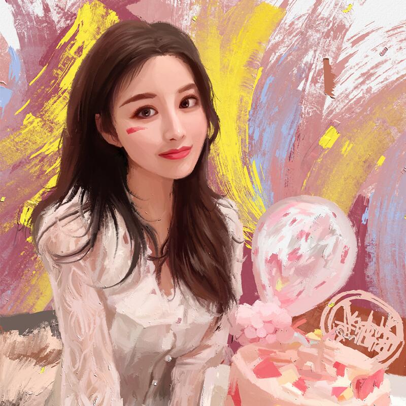 爱画画子矜手绘油画定制照片人物画像定制真人照片油画人像肖像画