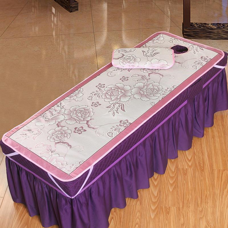 美容床凉席 冰丝夏季带洞美体按摩理疗推拿小席子藤席 美容院专用