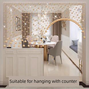 门帘珠帘水晶隔断帘欧式家居入口通道卧室挂帘无冲孔豪华装饰