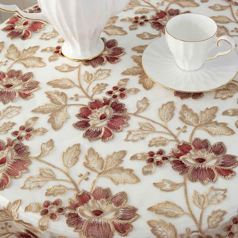 欧式桌布蕾丝纱餐桌布茶几布艺盖巾圆桌布台布电视柜巾