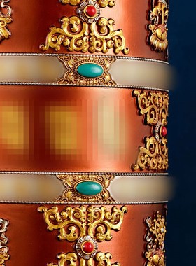 藏村家用电动树脂转轮室内客厅彩珠浮雕插电式转筒桌面转桶