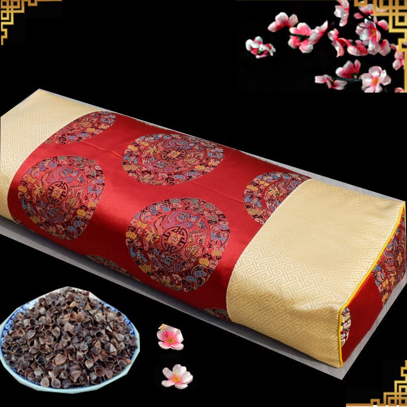 中式仿古枕头枕套宫廷复古方枕罗汉床古代老式长方形荞麦护颈椎枕