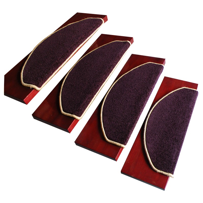 家用实木旋转大理石铁艺钢结构楼梯踏步垫免胶防滑地毯台阶贴满铺