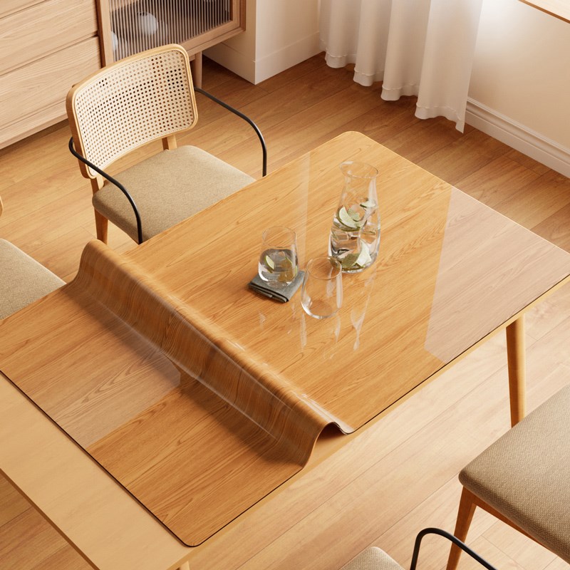 仿木纹软玻璃桌垫免洗防水防油PVC茶几桌布餐桌垫实木桌面保护垫