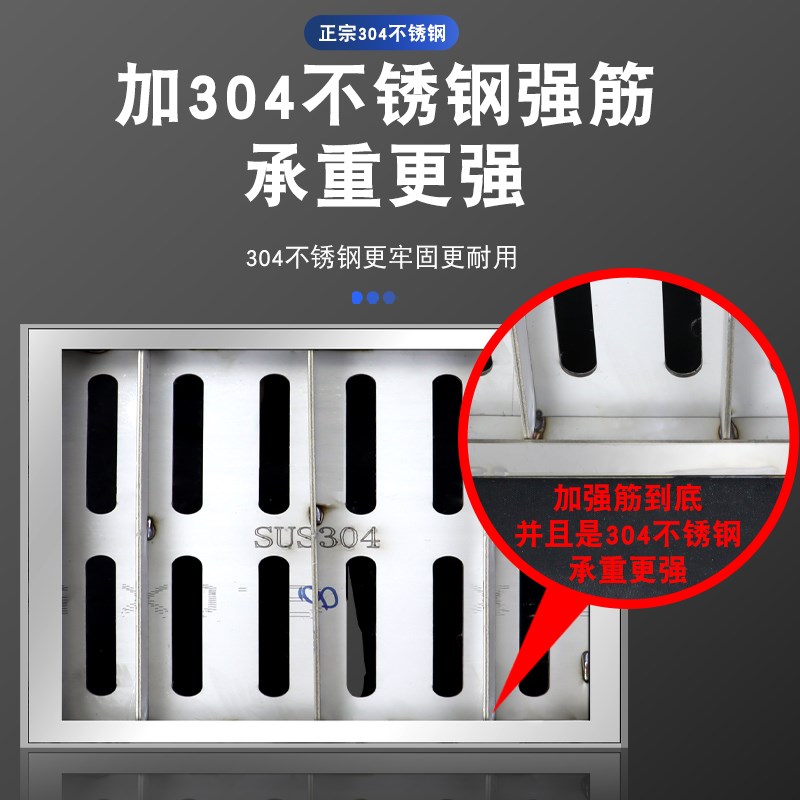 化工厂不锈钢地沟盖板下水道排水沟格栅井盖雨水篦子饭店水沟槽盖