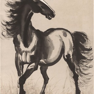 :徐悲鸿八骏图奔马图艺术微喷名家书法复制品装饰画装裱礼品