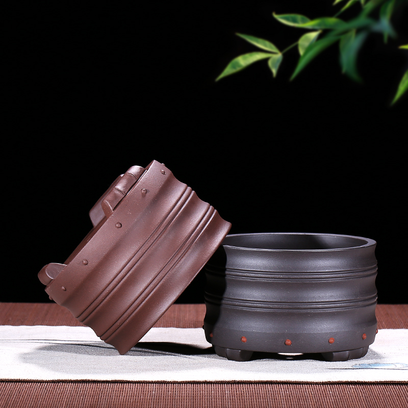 宜兴紫砂花盆多肉菖蒲文竹盆景花盆松柏榕树块根盆栽盆景花盆