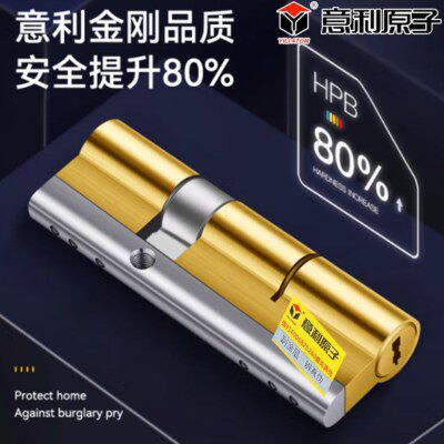 意利原子防盗门锁芯通用型C级多轨道叶片锁芯进户铁门入户大门锁