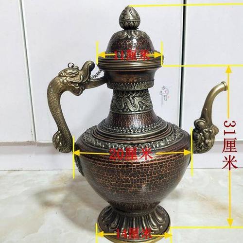纯铜纯手工加厚工艺品铜酒壶纯铜供水壶纯铜贲巴壶纯铜藏式净水瓶