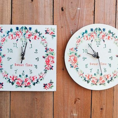 韩式木制田园挂钟客厅卧室钟表创意家居装饰壁钟方时钟圆钟保三年