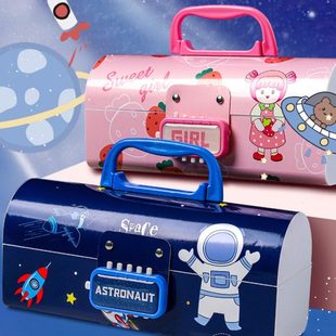 密码锁文具盒小学生儿童幼儿园密码笔盒新款高科技文具袋女生男生