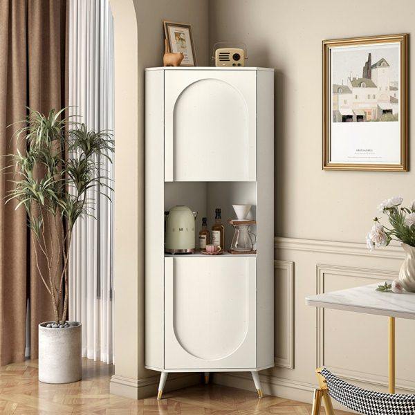 岩板角柜现代简约小户型客厅角落拐角柜法式轻奢岩板转角柜三角柜,住宅家具,角柜,淘宝优惠券,粉丝福利购,淘宝优惠卷