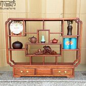 新中式 展示架置物架紫砂壶摆放架多宝阁卯榫 桌面博古架花梨木台式
