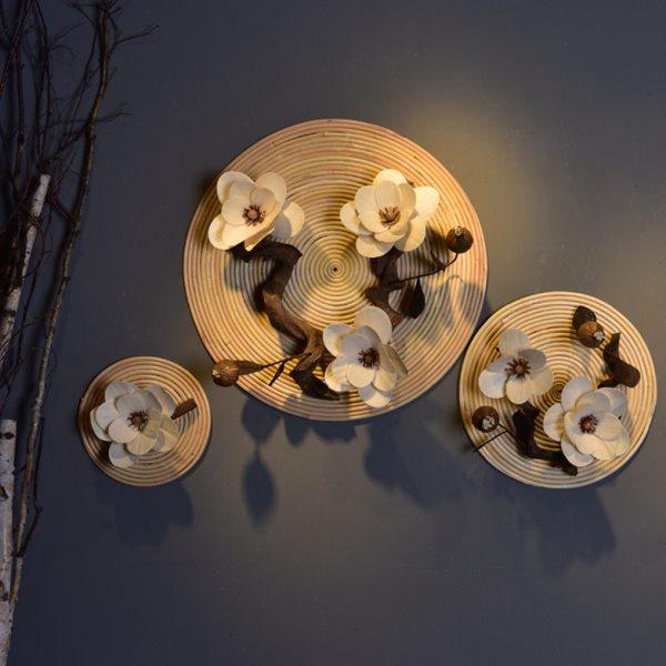 东南亚风情立体挂墙装饰干花新中式茶室民宿玄关背景墙面装饰挂件,家居饰品,壁饰,淘宝优惠券,粉丝福利购,淘宝优惠卷