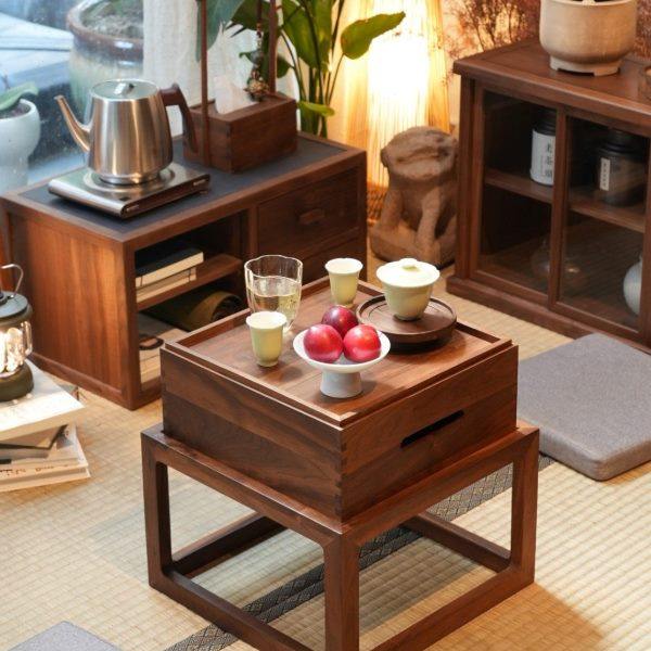 茶室民宿实木中式组合小茶台飘窗榻榻米茶几阳台胡桃木茶桌,家居饰品,壁饰,淘宝优惠券,粉丝福利购,淘宝优惠卷