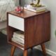 实木床头柜简约现代卧室小户型储物柜极简30cm窄胡桃色床边柜轻奢