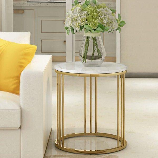 北欧沙发边几简约大理石小茶几客厅休闲小圆桌创意金色铁艺角几桌,住宅家具,茶几,淘宝优惠券,粉丝福利购,淘宝优惠卷