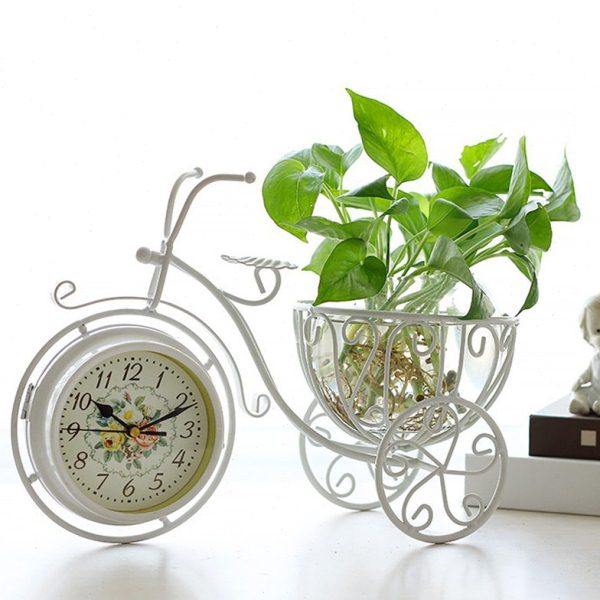 办公室桌面台钟创意铁艺自行车花篮双面钟工艺礼品装饰座钟摆件,家居饰品,台钟/闹钟,淘宝优惠券,粉丝福利购,淘宝优惠卷