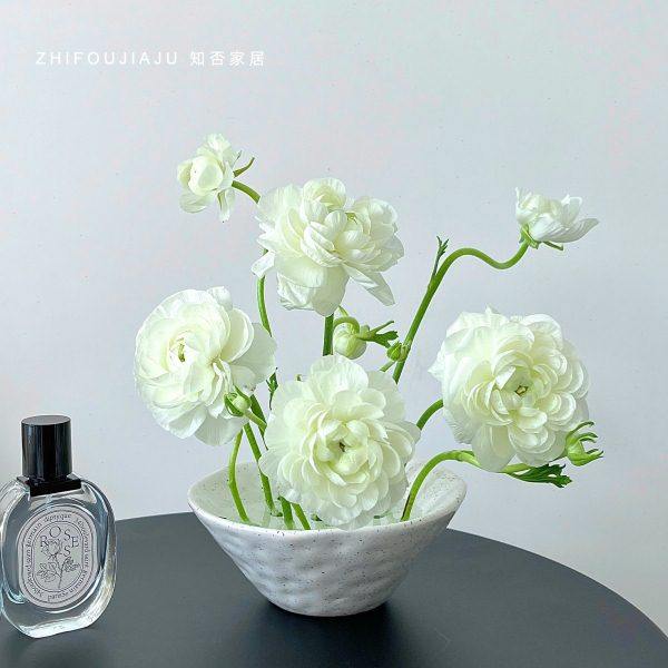 陶瓷带孔插花碗禅意中式插花器皿简约花瓶固定工具摆件高级装饰品,家居饰品,花瓶,淘宝优惠券,粉丝福利购,淘宝优惠卷