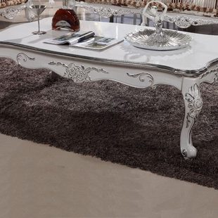 欧式茶几新古典家具白色描银茶几 长方形茶几 宾馆茶楼实木茶几9