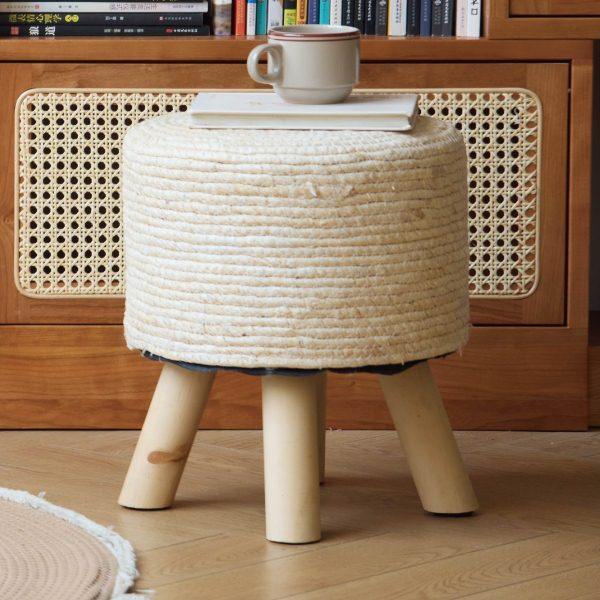 家用藤编圆凳实木客厅矮脚小板凳田园藤编凳沙发凳儿童创意小凳子,住宅家具,矮凳,淘宝优惠券,粉丝福利购,淘宝优惠卷