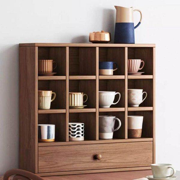 家用咖啡杯水杯木质储物柜杯架桌面格架置物架台面茶具杯子展示架,家庭/个人清洁工具,脸盆架,淘宝优惠券,粉丝福利购,淘宝优惠卷