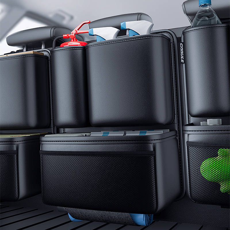 汽车后备箱收纳袋SUV车载座椅背储物网兜多功能车内雨Z伞置物用品