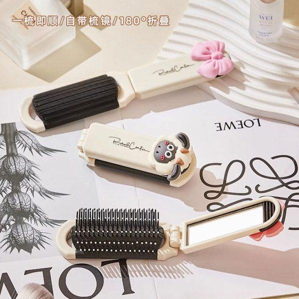 迷你化妆镜小梳子随身便携气垫梳子镜子二合一折叠梳子便携带一体,家庭/个人清洁工具,梳子/化妆梳/按摩梳,淘宝优惠券,粉丝福利购,淘宝优惠卷