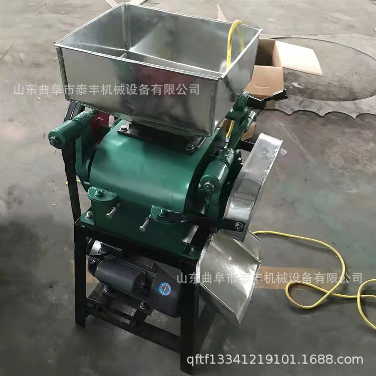 商用麦片黄豆挤扁机小型对辊式黄豆挤扁机家用对辊式高粱粉碎机