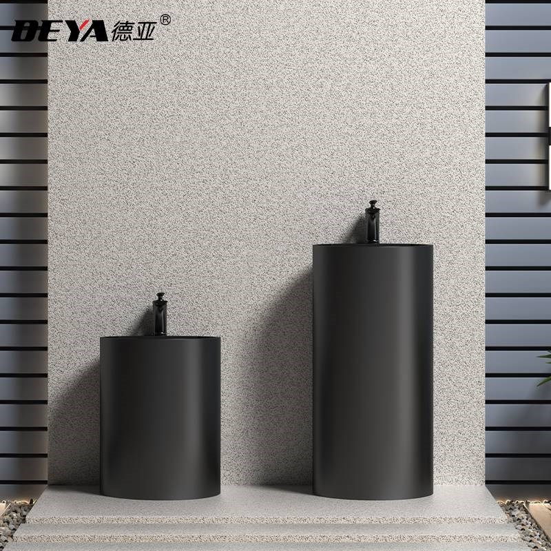 新款适用于阳台不锈钢立柱盆户外庭院一体落地式洗手盆学校儿童高