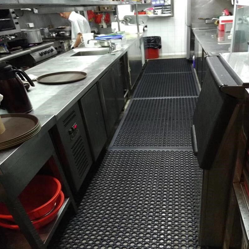 商用餐厅饭店厨房地垫防滑防油隔水吧台防摔工厂拼接橡胶地板脚垫