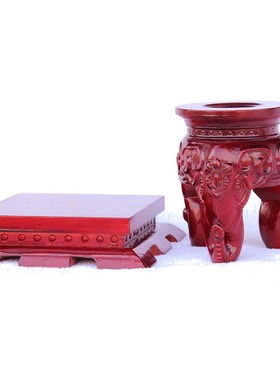 可定制桃木水晶球摆件底座定做实木水晶球底座托圆形方形托架摆件